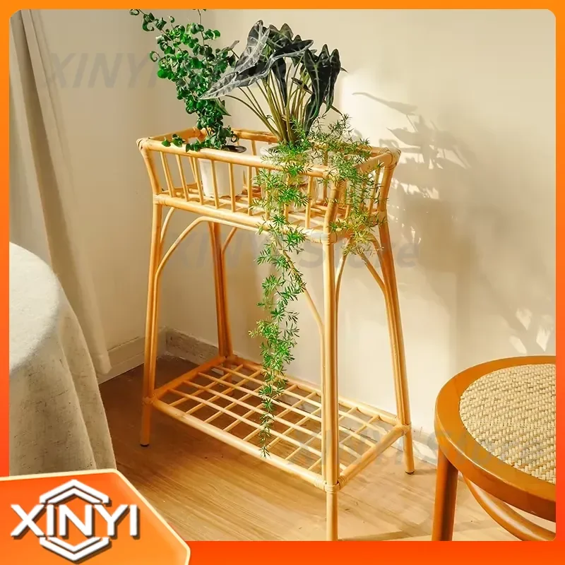 Multi-layer Solid Wood Flower Shelf for Living Room Balcony Floor Standing Plant Stand Storage Rack for Succulents Flower