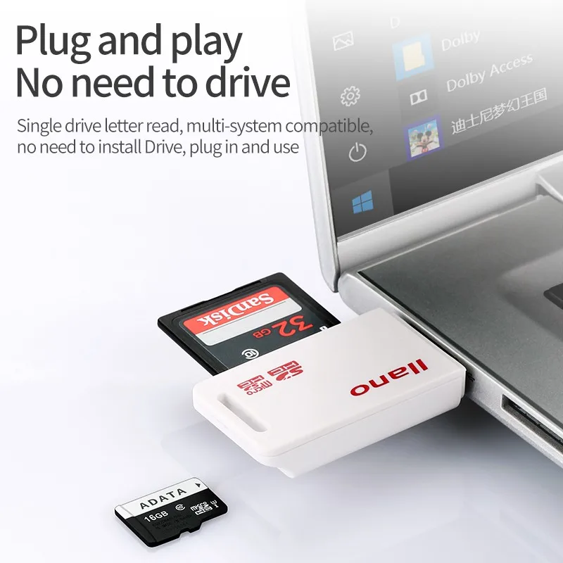 llano USB 2 in 1 TF SD Card Reader Micro Card Reader USB 3.0 Card Reader 5Gbps 512GB SD  Adapter