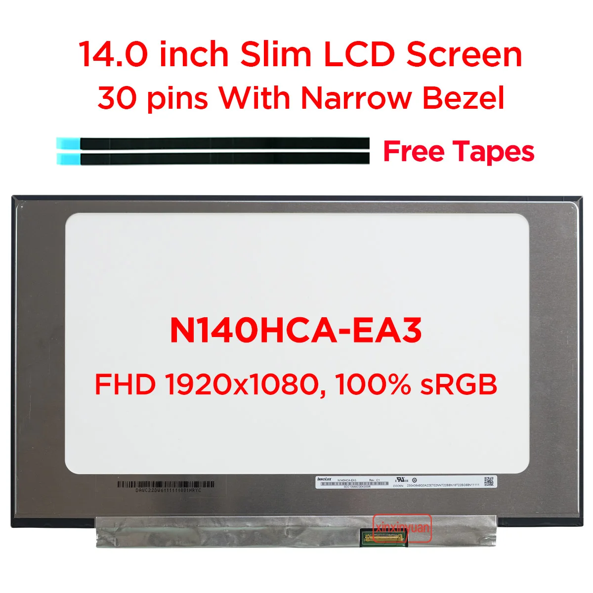 

14.0 IPS Laptop LCD Screen N140HCA-EA3 Fit LM140LF3L 03 NV140FHM-N61 300nit 100% sRGB LED Display Panel FHD1920x1080 30pin eDP