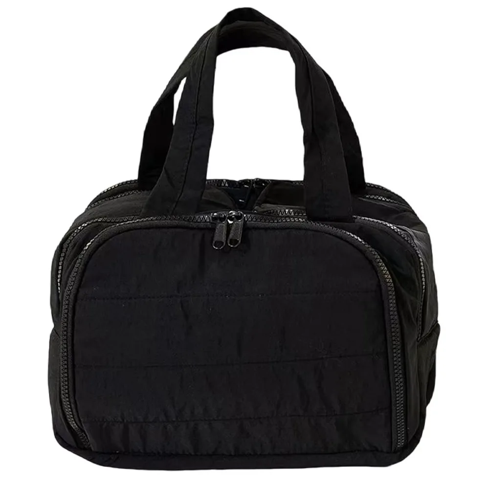 

Multipocket Design Cosmetic Handbag Zipper Closure Double Side Open Portable Makeup Pouch Separate Dry and Wet