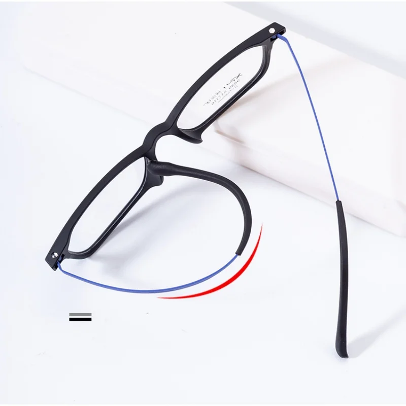 TGCYEYO Optical Eyeglasses Frame for Men and Women Titanium Flexible Legs with TR-90 Plastic Front Rim Eyewear Spectacles Frame