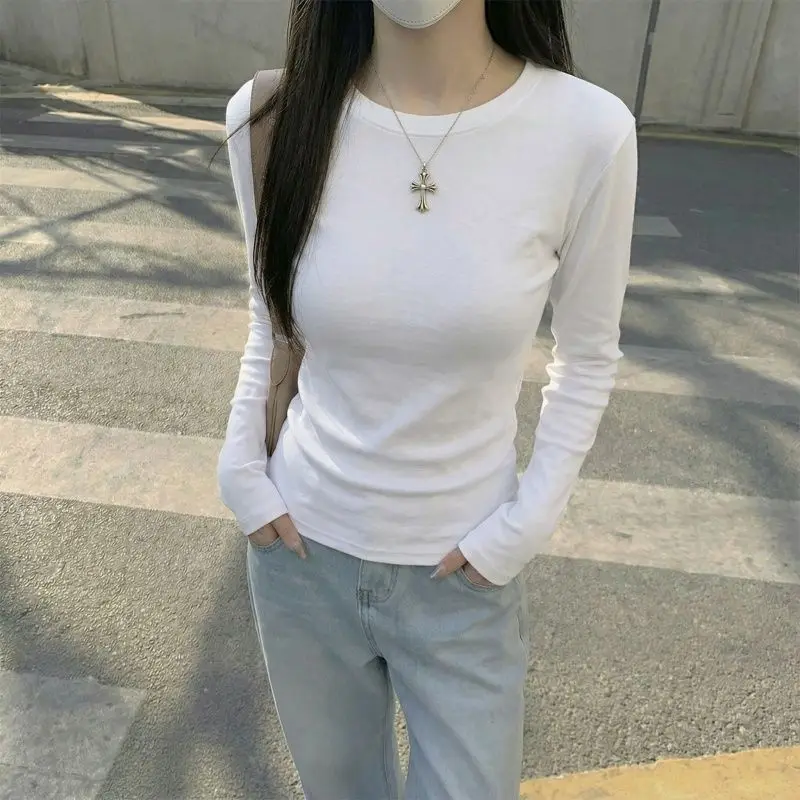 2026 Damen Herbst-Winter T-Shirt Stilvolles O-Neck Dralon-Basis-Top Fleece-Gefüttertes Langarm-Thermo-T-Shirt für das Schichten-Looking – Detail 17