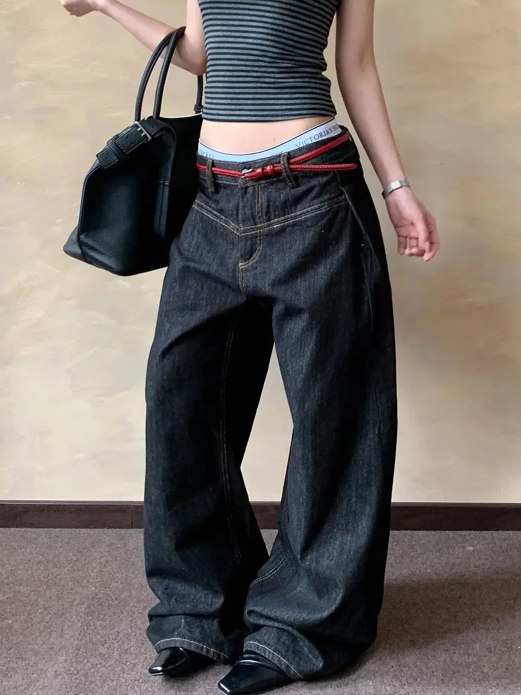 

Women's Casual Jeans Carogo Baggy Y2K Gothic Harajuku High Street 90S Streetwear Aesthetics Wide Leg Retro Jeans Pants Clothing