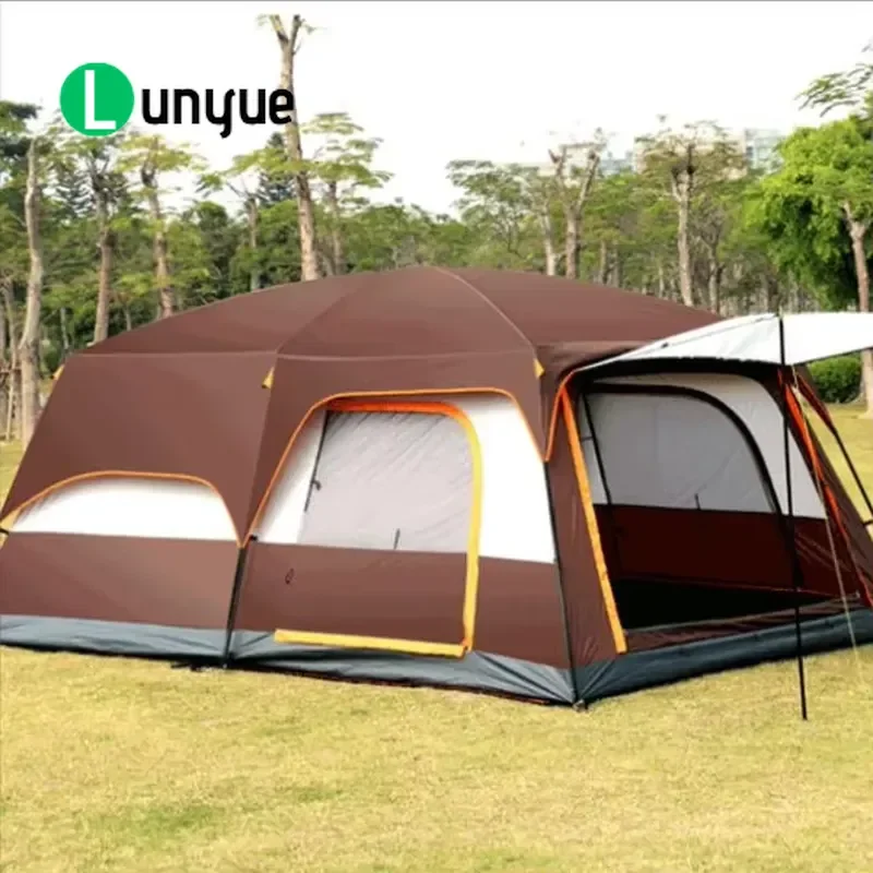 Luxury Large Outdoor Tent for 2-8 People Rainproof Windproof Camping Shelter Spacious Family Glamping Tent Durable Weather