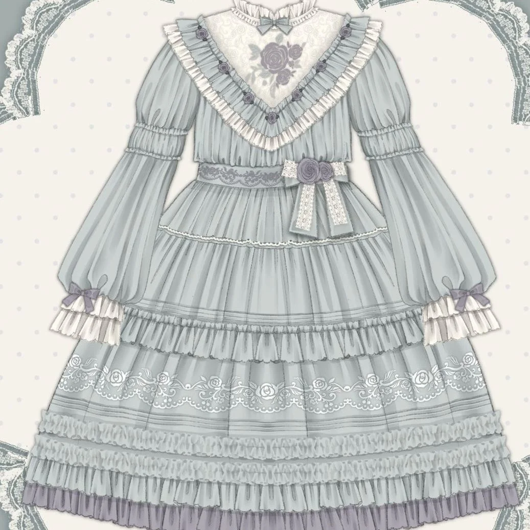 [Spina Rosa] Lusso Lolita Fiore Matrimonio Orlo grande Autunno/Inverno Lorita Abito Fata Kei Vestiti Caramelle Anime