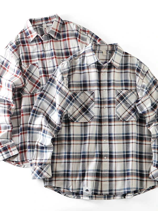 

Thiened Wide Fit Men's Long Sve irt Casual Faionable Plaid Color Autumn Winter Cotton irt Trendy Button up