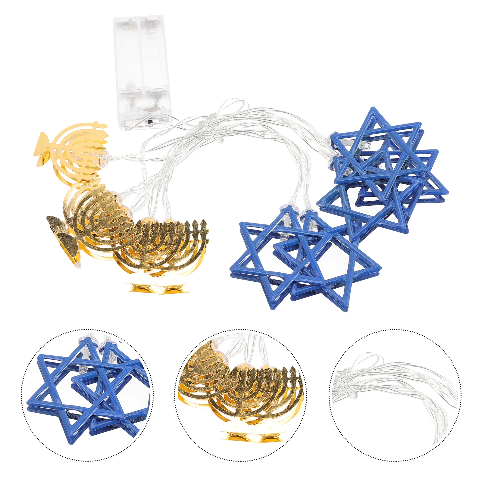 

Indoor Hanukkah String Light Powered LED Star Fairy Lights for Home Bedroom Living Room Kids Room Party Decoration