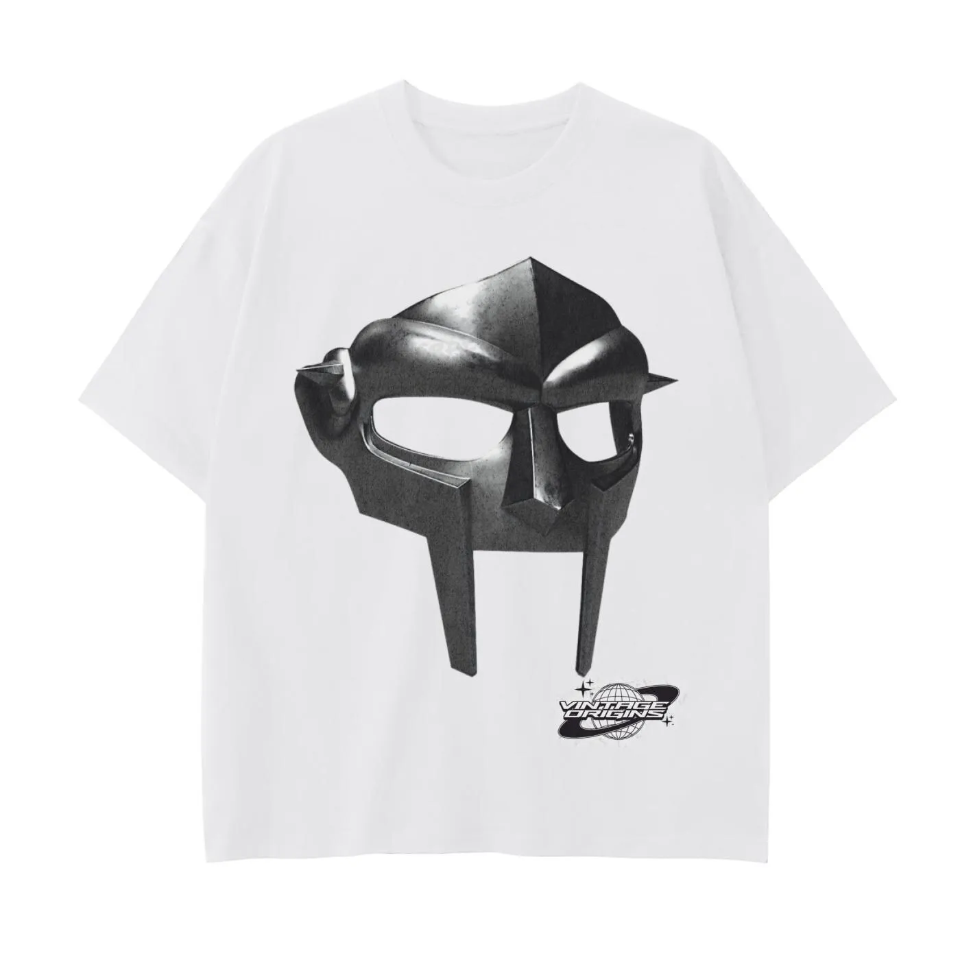 MF DOOM وجه معدني حقيقي الهيب هوب التي شيرت الشارع موضة الاتجاه Y2K القطن الخالص للجنسين Harajuku الرجال الملابس