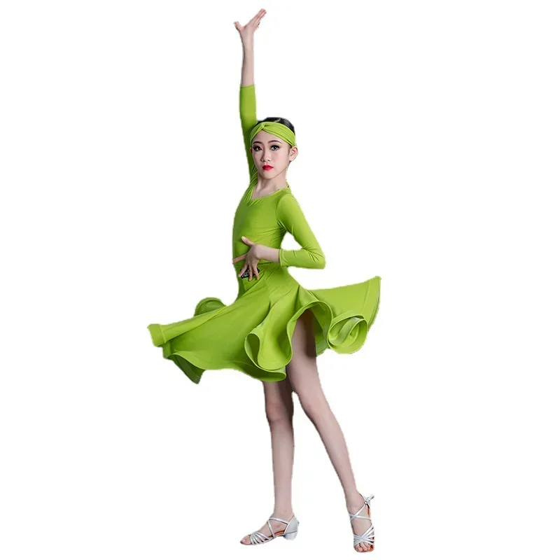 Abbigliamento da ballo latino per ragazze Costumi da tango moderni Abbigliamento per spettacoli teatrali Tango Salsa Costume da ballo per bambini Abiti