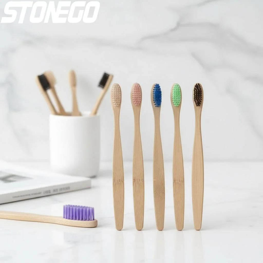 

Eco Friendly Bamboo Toothbrush Soft Bristles Antibacterial Oral Care Sustainable Wooden Brush Adults