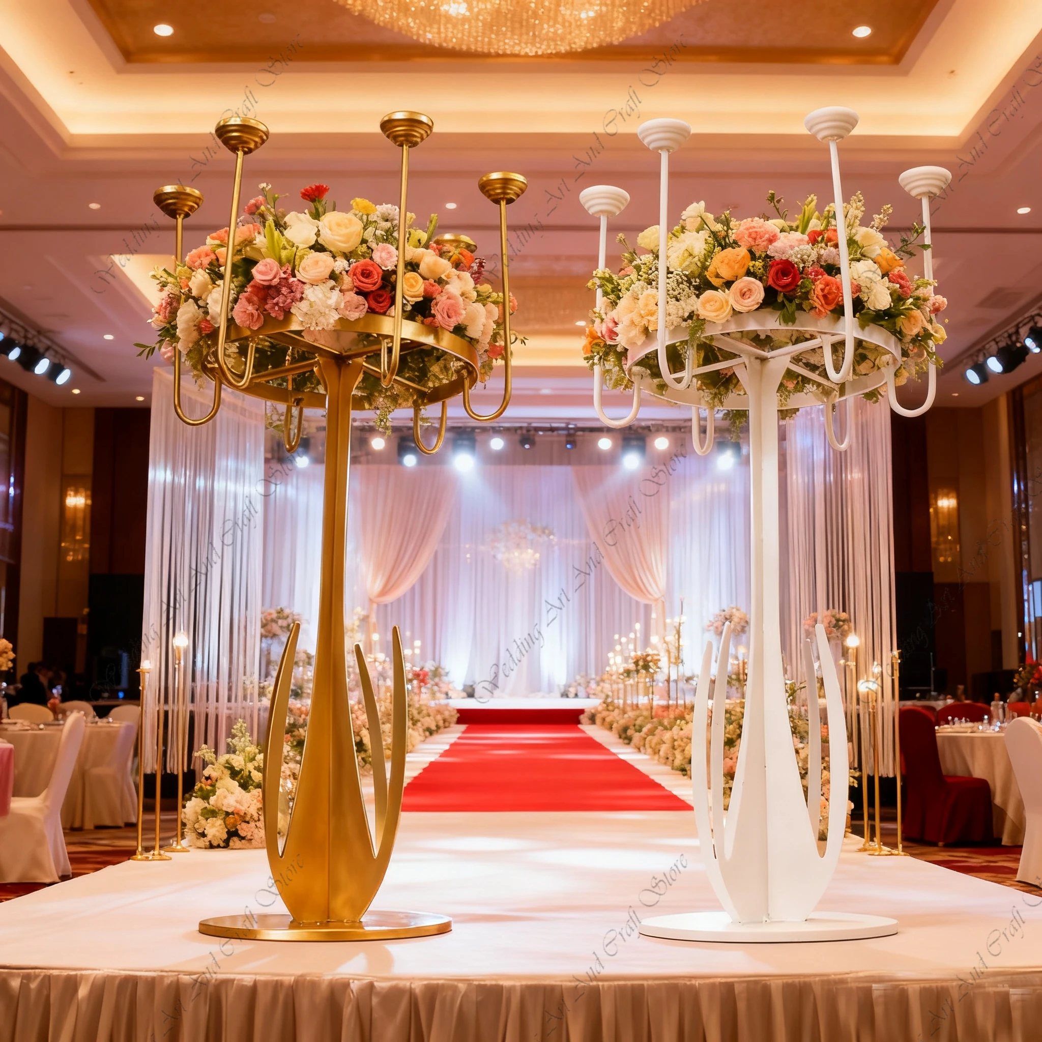 2/4/6pcs f30 Wedding Creative Props Tall Vases for Centerpieces Wedding Gold Flower Riser Party Stage Backdrop Ornament ivy491