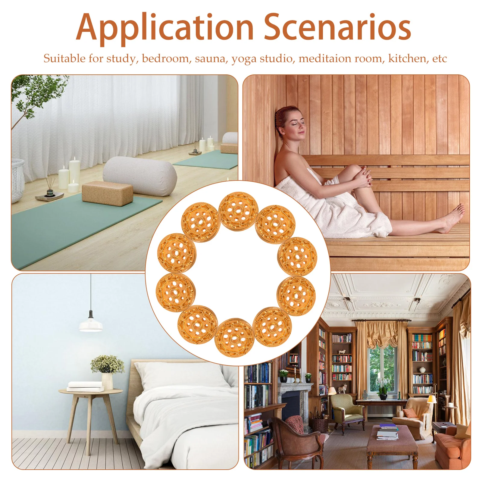 

10 pcs Lotus Incense Burner 9 Holes Aroma Therapy Holder For Home Yoga Studio Meditation Room Decor Alloy Desktop Ornament