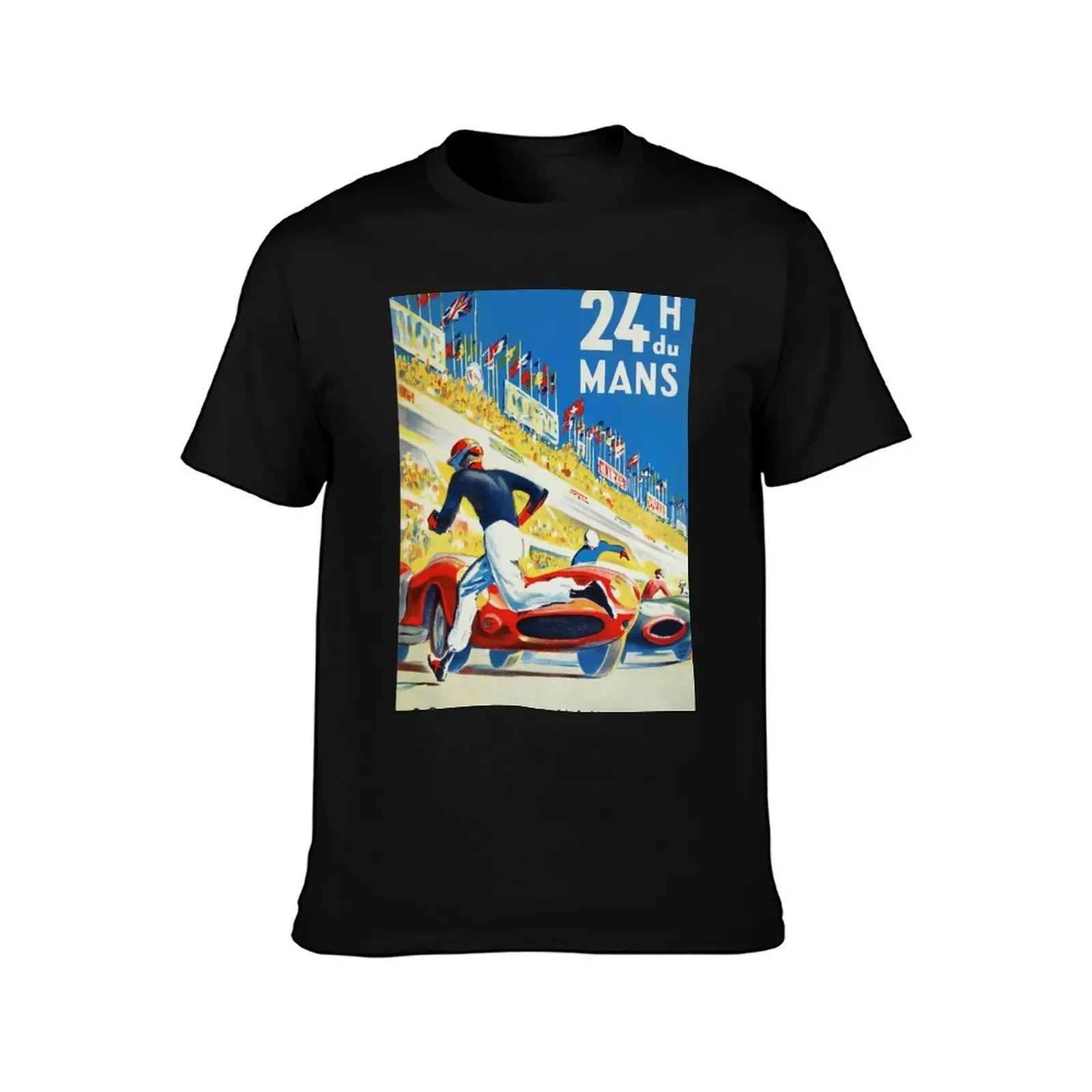 Le Mans, 24 Hour Car Race, 1959 Car Race Vintage Poster T-Shirt Blouse funny shirt cotton mens big and tall t shirts