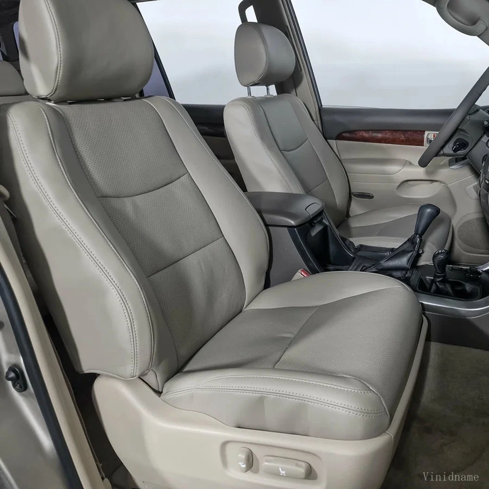 For Toyota Land Cruiser Prado J120 2002 2003 2004 2005 2006 2007 2008 2009 PU Leather Custom Car Seat Covers Set for 5 Seats