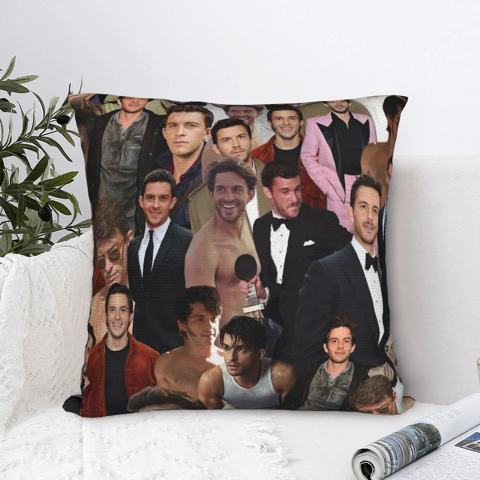 Jonathan Bailey Collage Pillowcase Soft Polyester Cushion Cover Decorative  Throw Pillow Case Cover Home Square 40X40cm