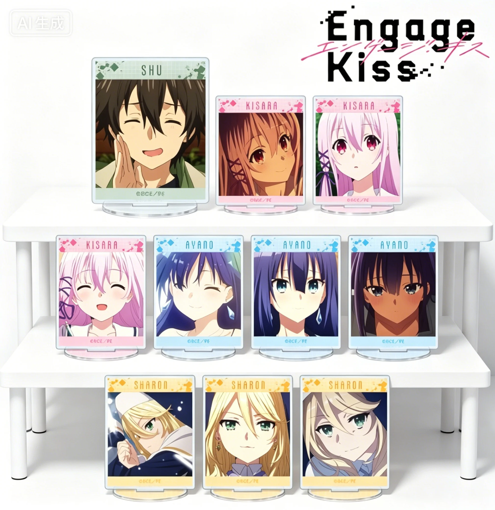 

Anime Engage Kiss Shu Ogata Kisara Acrylic Stand Model Plate Keychains Desktop Ornament Gifts For Friends