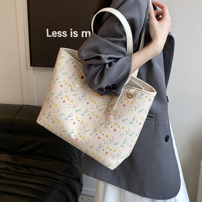 Fashion Luxury Brand Tote Bags for Women Trend 2024 Ladies Large Casual Shoulder Bag Pu Leather Aesthetic Handbags 2 Colors