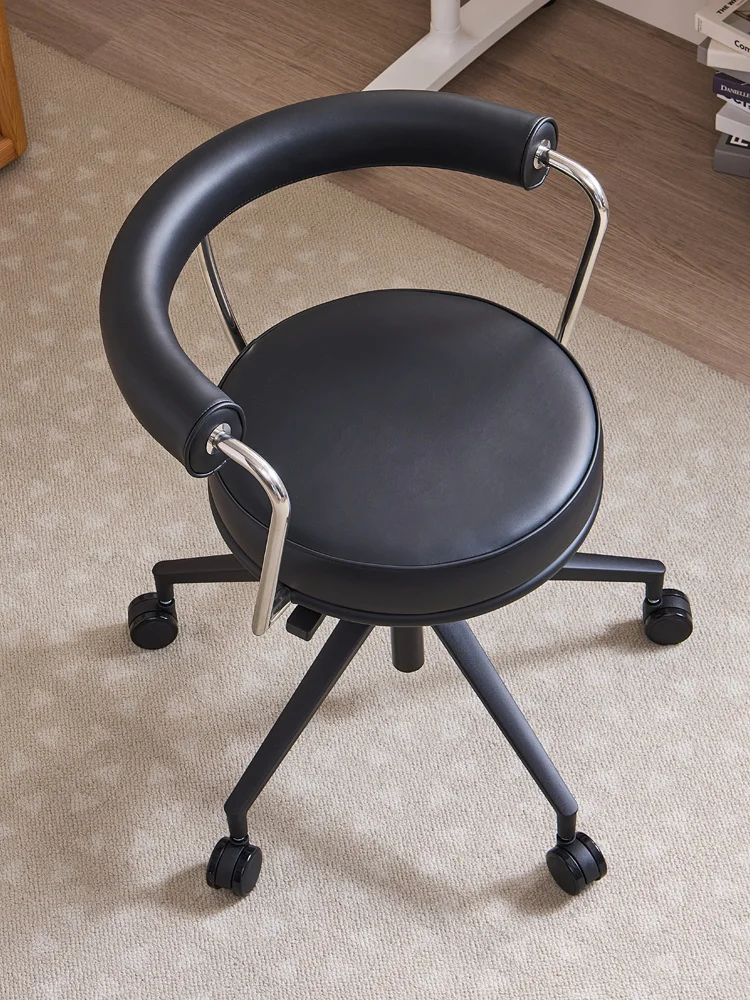 Furniture Armchair Nordic Dining Chairs Backrest Computer Stool Stainless Steel Rotating Mobile Lifting Office Chairs Customized