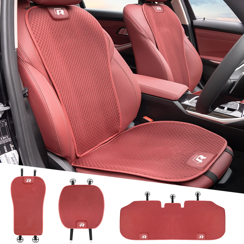 Car Ice Silk Seat Cover Front Rear Cushion Protector Pad For VW Scirocco Polo T5 Passat b6 Golf Tiguan Jetta T-ROC CC Beetle GTI