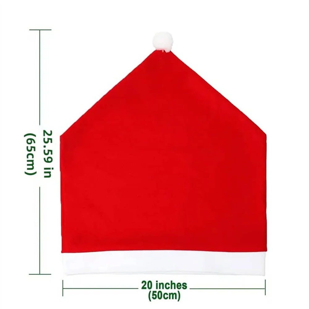 4 Stück Weihnachtsstuhlhussen 25 x 20 Zoll, festliche Feiertagsdekorationen für Zuhause und Party, robuste Sitzschoner aus Stoff – Detail 1