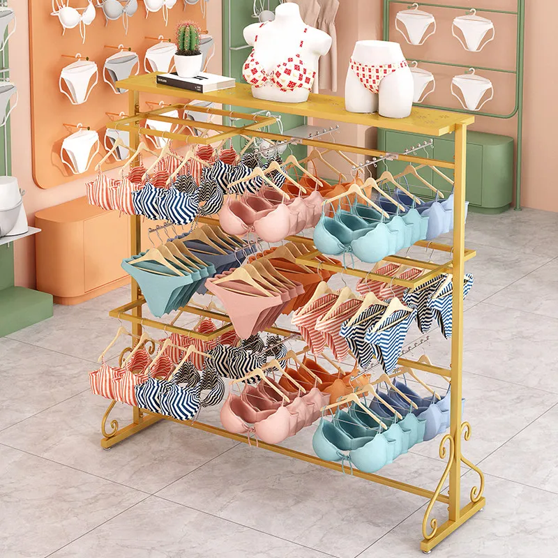 Shopping mall thermal underwear underwear shelf display rack slippers cotton shoes hanger double-sided bra display rack
