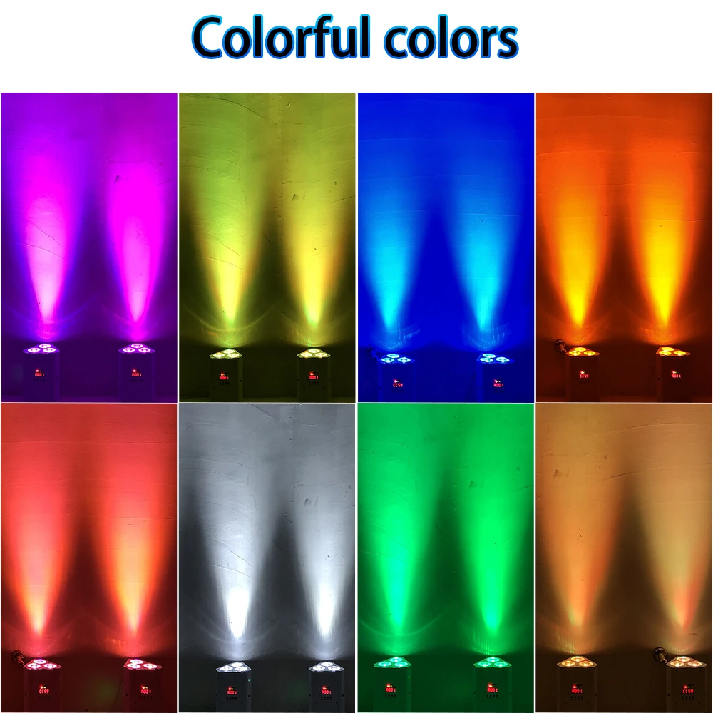 MUXXDJ 4pcs 3*18W RGBW 6in1 3 Angle Battery LED Par Light Mini DMX512 Can Be For Stage Concert Birthday Party
