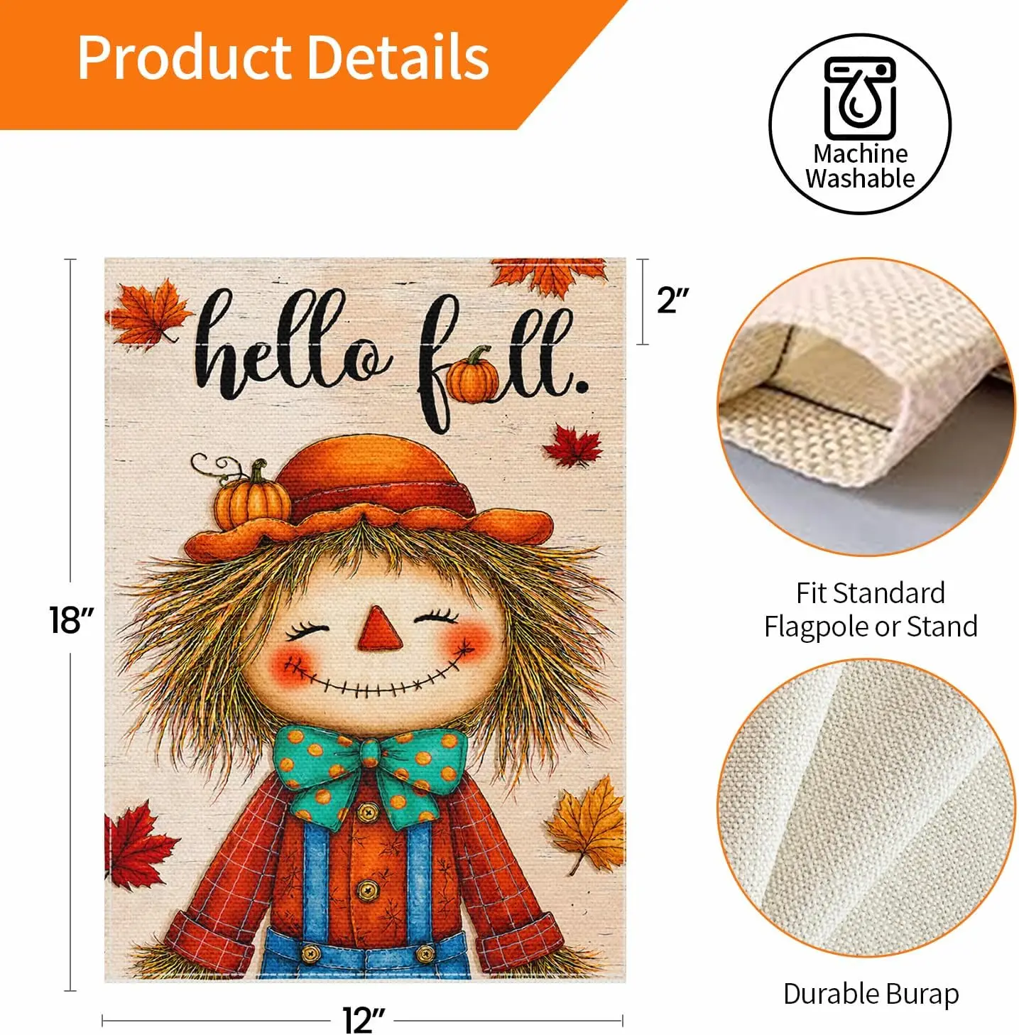 Welcome Fall Garden Flags 12x18 Inch Double Sided, Fall Theme uui