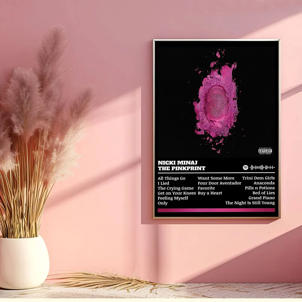 Pop Music Album Cover Rapper Nicki Minaj Poster Aesthetic Hip Hop Girl Singer Canvas Print Painting Wall Art Home Room Decor