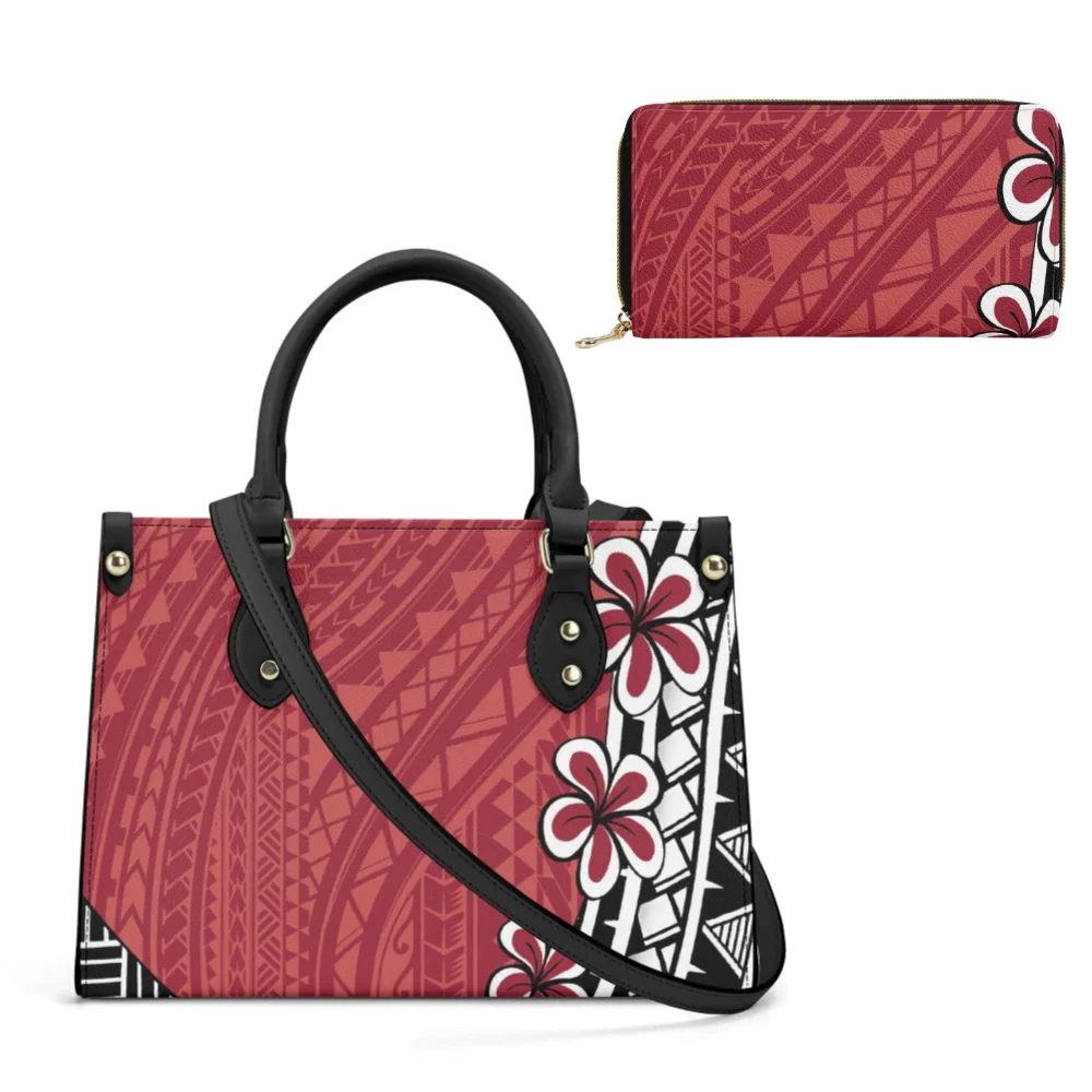 

Leather Women'S Bags, Exquisite Polynesian Handbags, Custom-Printed Classic Shopping Bags, Casual Hawaiian Bags, Set Wholesale