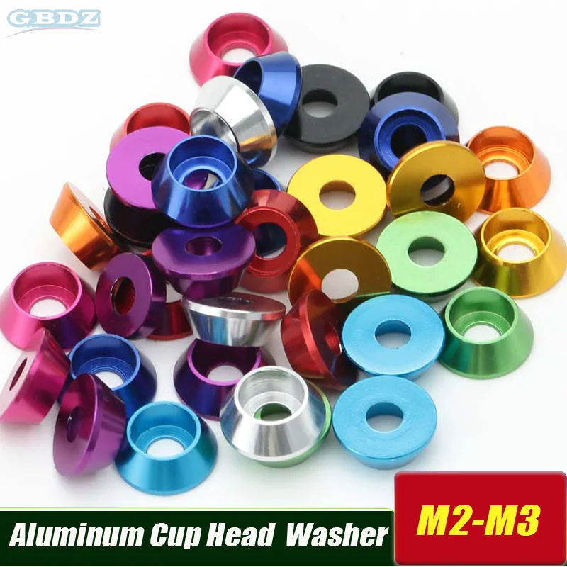 

10Pcs M2 M2.5 M3 Colourful Aluminum Cup Head Washer For Button Head Screw Half Round Head Washer Pan Head Recessed Screws