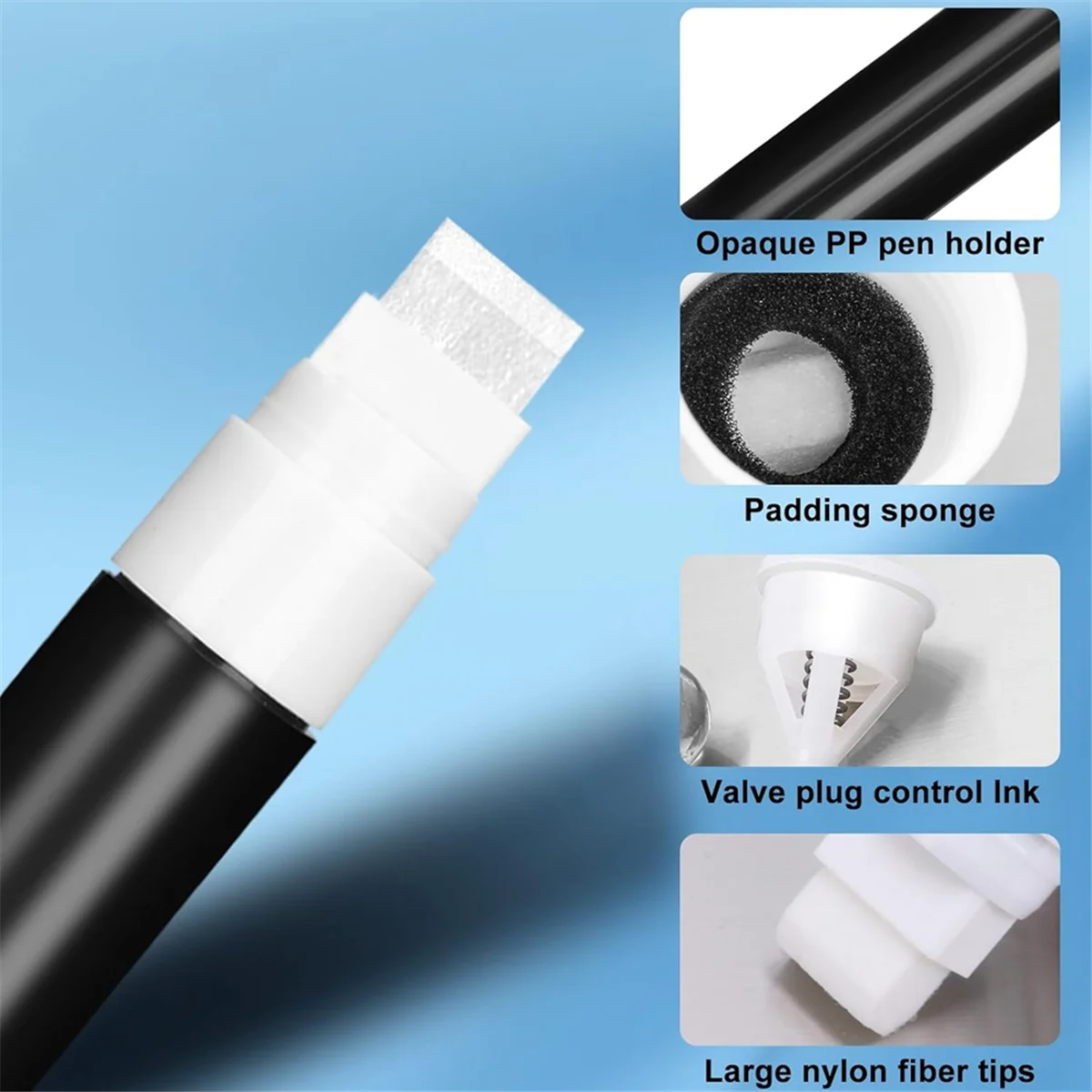

AA98 Refillable Touch-Up Paint Markers 2Pcs 15mm Jumbo Tips, Opaque, Empty Markers for Acrylic, Paint, Glue, Liquid Ink