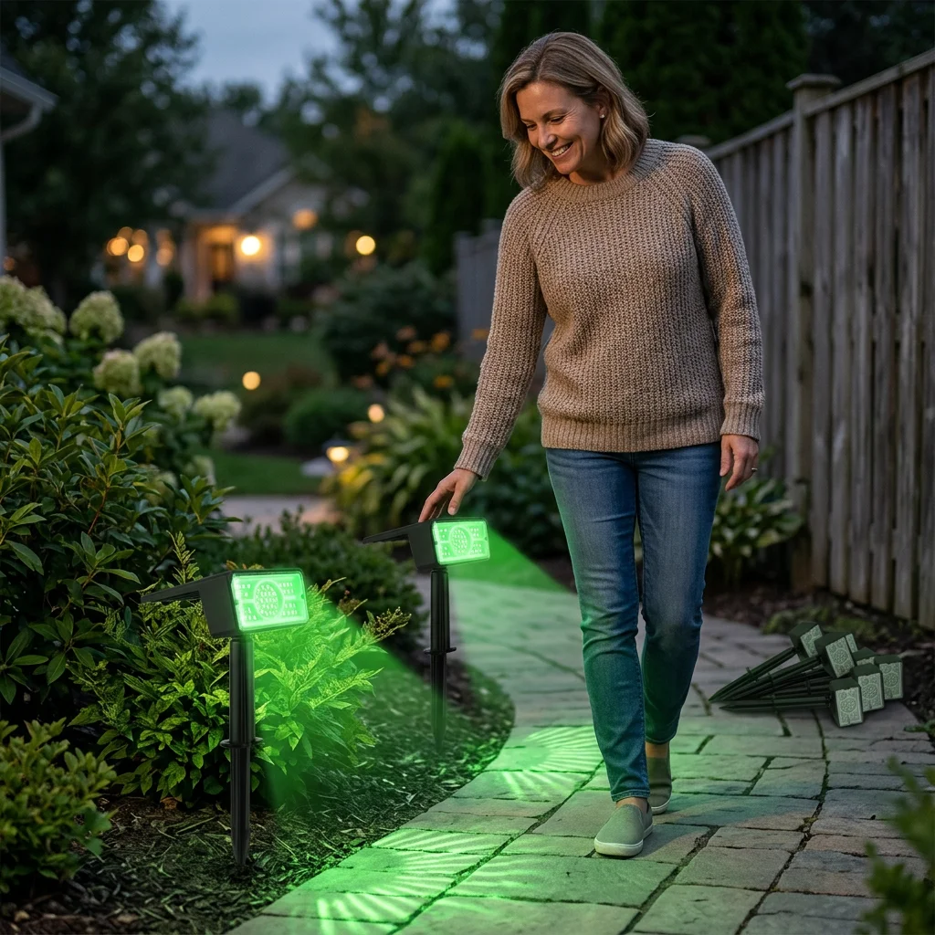 Automatic Solar Lawn Lights Color Changing for Garden Pathway IP65 Waterproof LED Stake Lamps Outdoor Decor Durable
