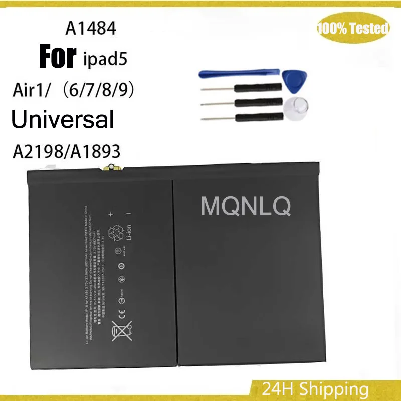 8827mAh Tablet Battery For Apple IPad 5 Air 1 IPad5 Air1 A1484 A1474 1475 A2200 A2198 A2270 Portable Battery + Tools