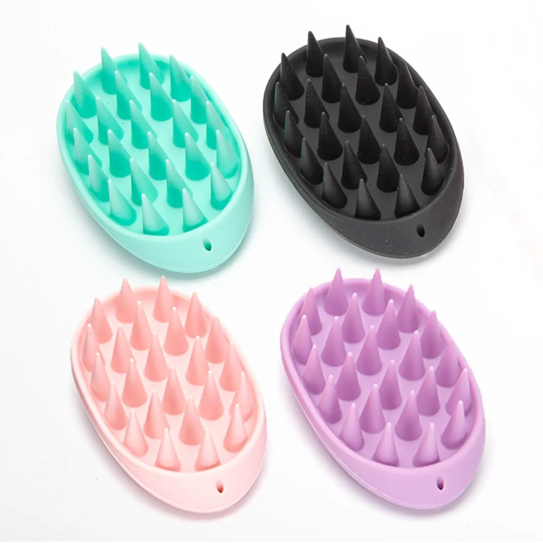 

Silicone Shampoo Brush Head Scalp Massage Comb Clean The Scalp Thoroughly Body Massage Brush Bath Brush Salon Hairdressing Tools