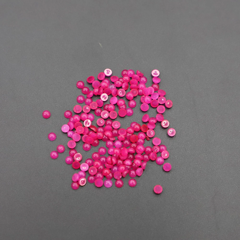 3mm Semi-circular Ring Face Patch Cabochon Natural Stone Red Agate Amethyst Earrings Necklace Accessories Jewelry Making 50P/Lot