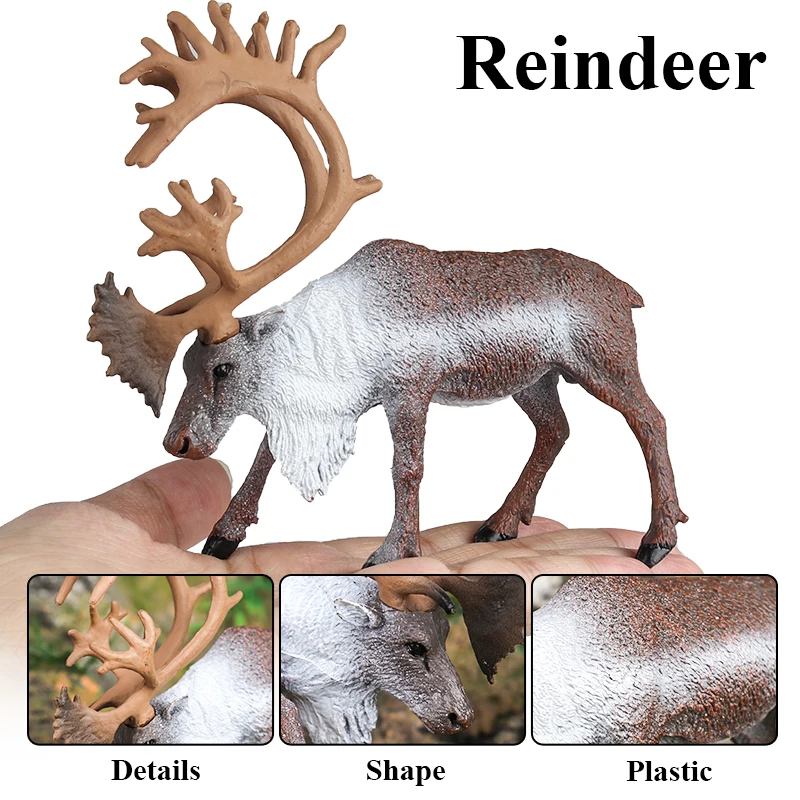 Oenux Wald Hirsch Tiere Simulation Wild White-Tailed Elch Action-figuren Elch Figuren Modell Dekoration Spielzeug Kinder Weihnachten Geschenk – Detail 8