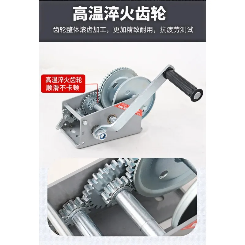 Small bidirectional lock hand winch trailer yacht manual winch  manual hoist mini rope winch