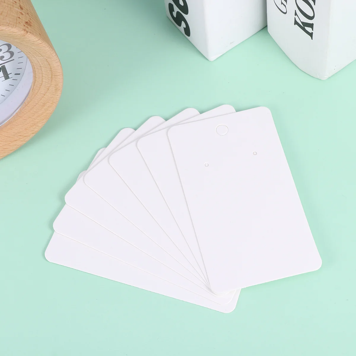 200 قطعة كرافت القرط بطاقات البني 5x8.9 سنتيمتر القرط عرض حامل قبل قطع ثقوب ل مسمار دمعة أقراط تغليف المجوهرات #2