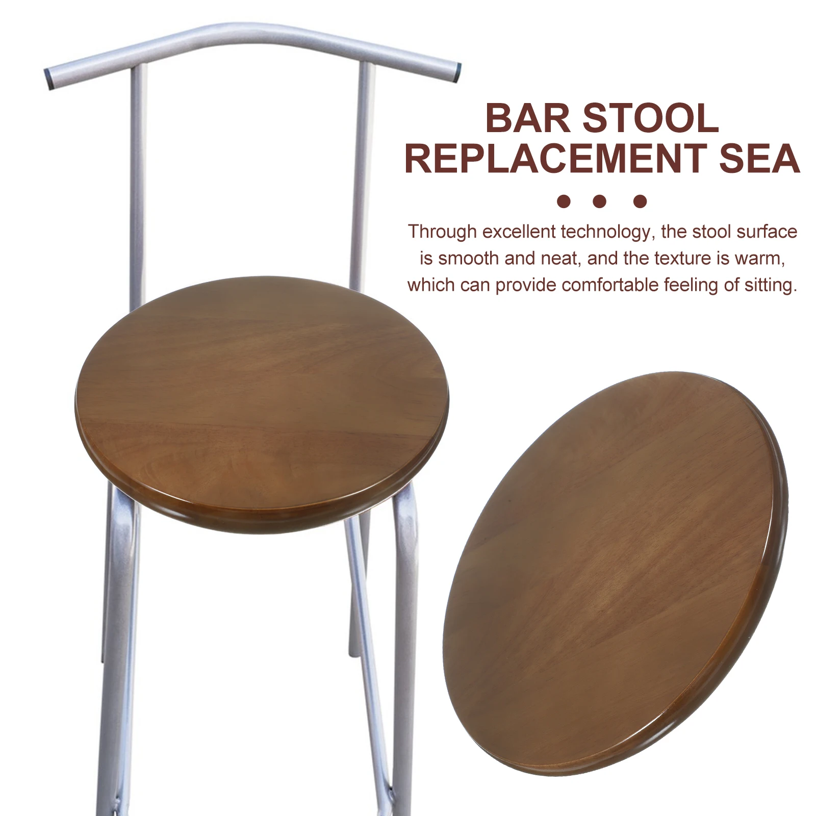 

Natural Wood Round Replacement Part Bar Chair Seating Solid Wood Seat For Home Restaurant Office Wooden Replacement Seat Round