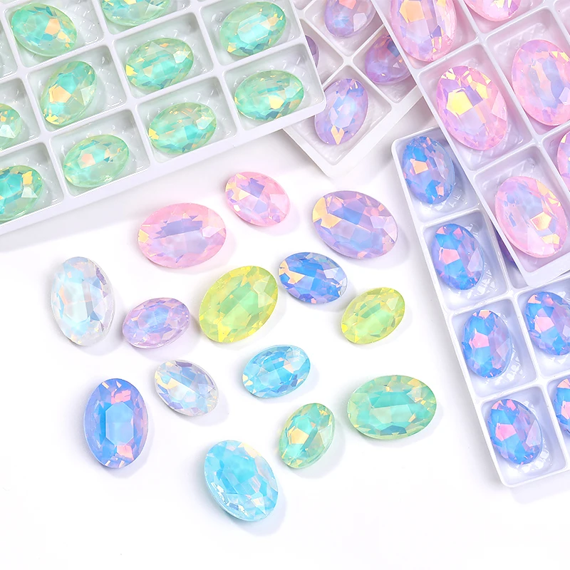 

13x18mm Oval Rhinestone with Pointed Base and Glitter Gemstone Suitable for Sewing, Handicrafts, DIY Clothing, Shoes, and Bags