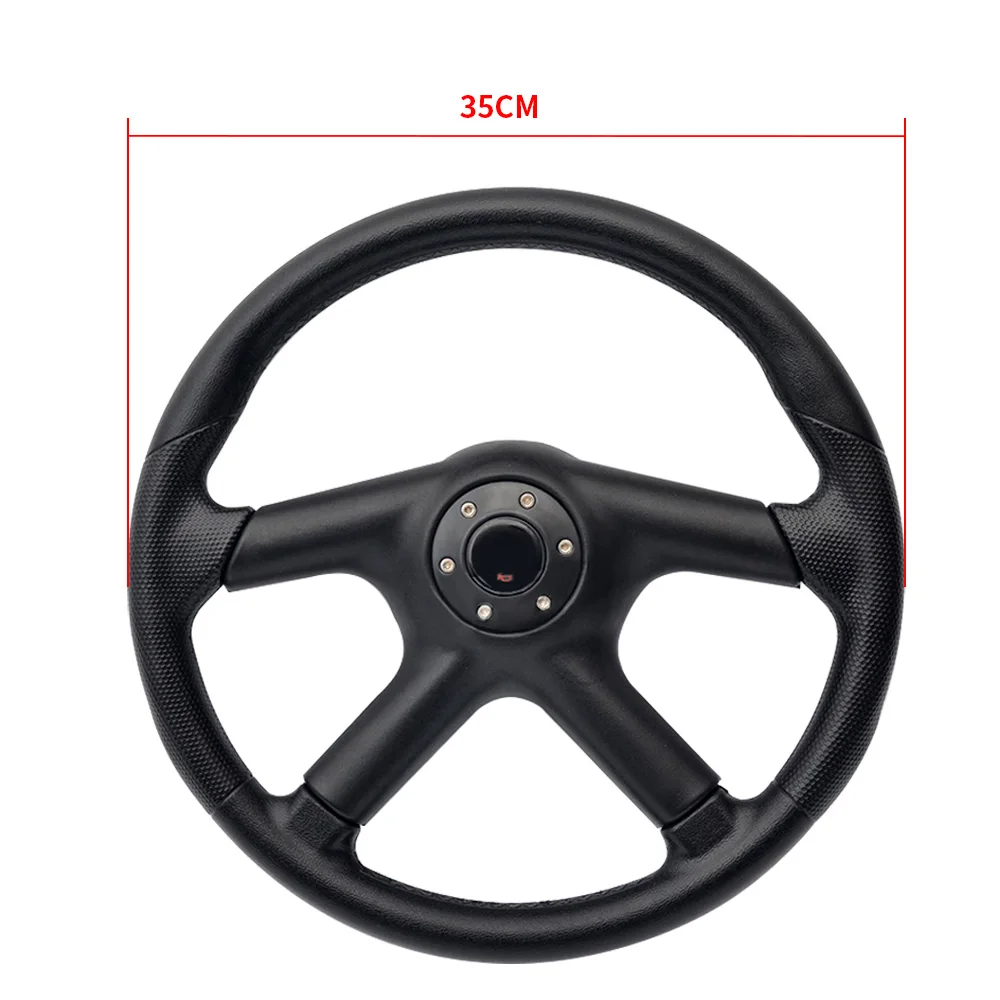 Universal 350mm Racing Steering Wheel 14Inch Drift PU Skidproof Auto Sport Steering Wheels With Logo Car Accessories