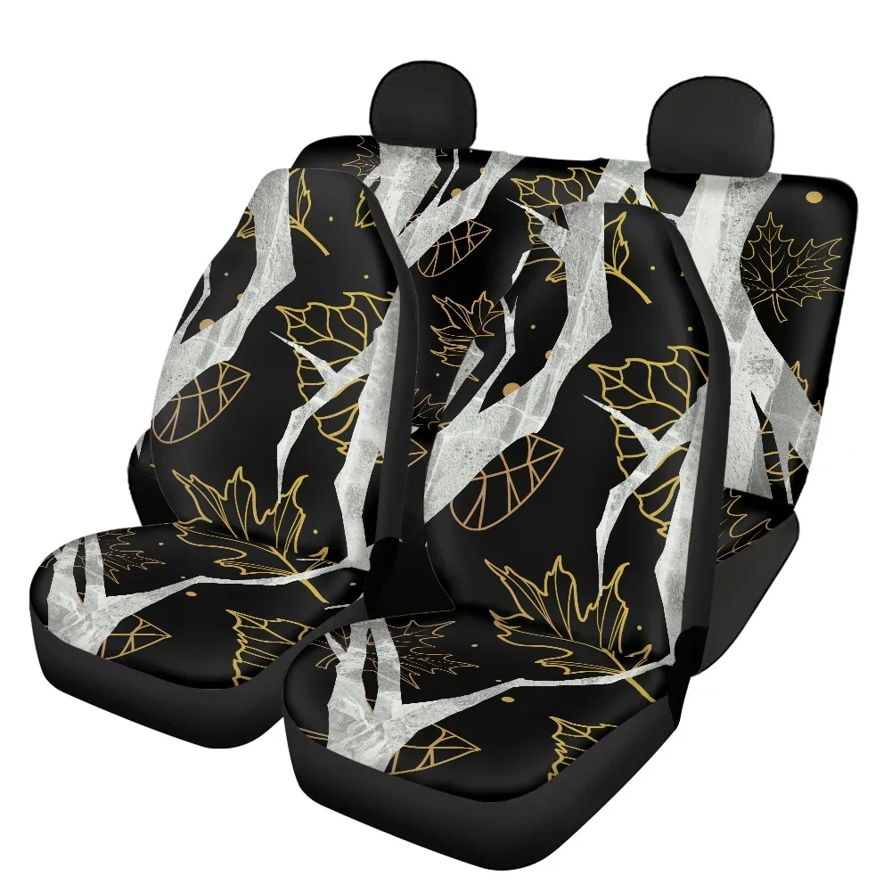 Car Accessories Marbled Leaf Design Automobile Seats Protector Car Seat Covers Easy Clean Auto Seat Covers 2pcs Set