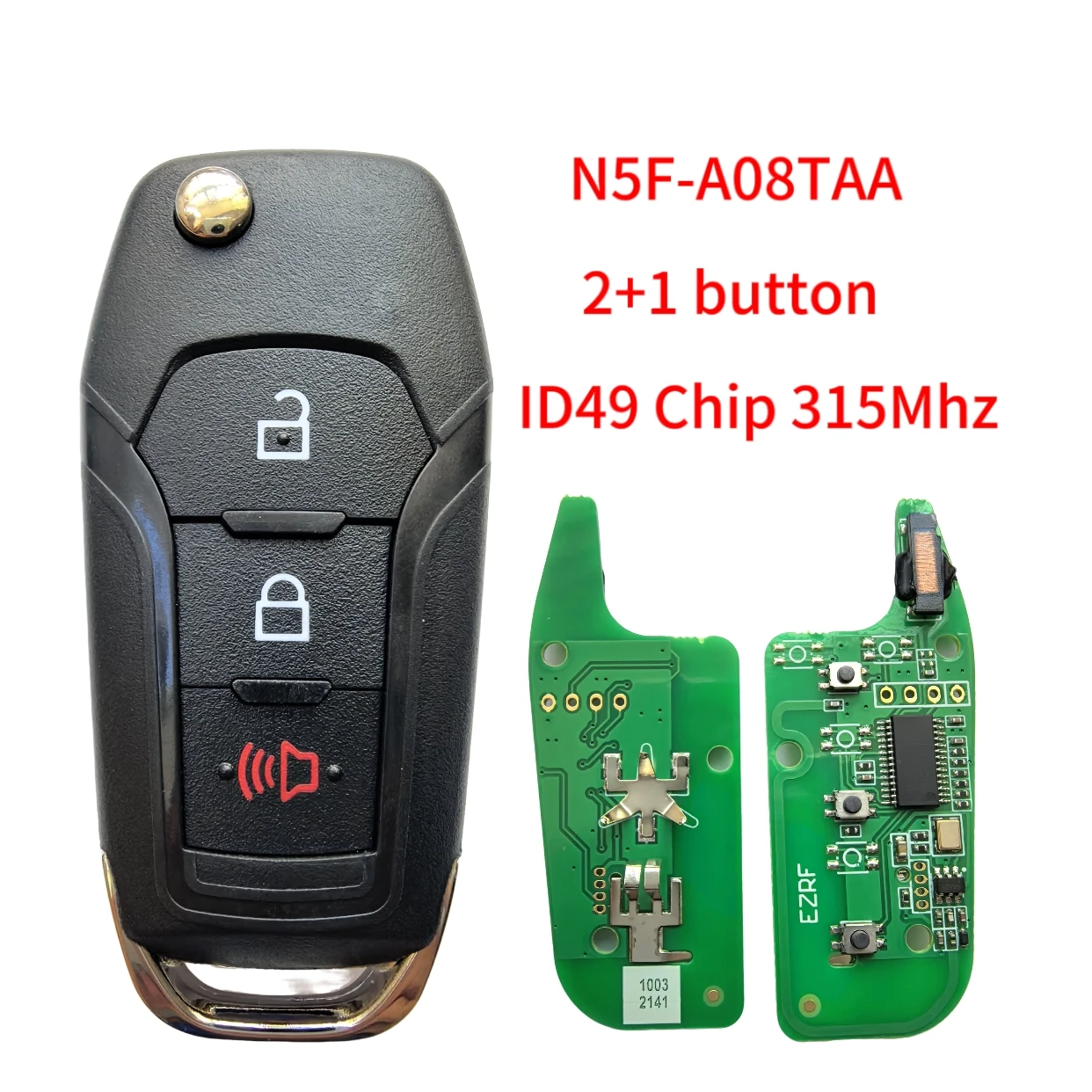 Jingxin Car Remote car Key Fit For Ford F150-F550 Fusion Explorer N5F-A08TAA ID49Chip 315Mhz Auto Smart Control HU101 blade key