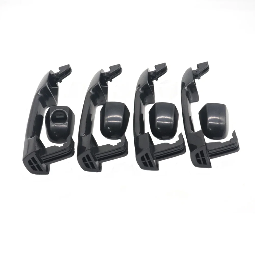 4PCS Car L R F R Black Exterior Outer Door Handle 82651-1J000 82651-1J000CA 83652-1J000 83652-1J000CA For Hyundai i20 PB 2007-15