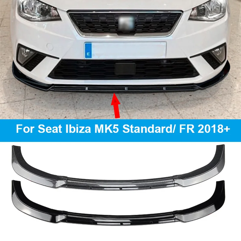 

Car Front Bumper Lip Protective Spoiler Lower Chin Kits Protector For Seat Ibiza MK5 Standard / FR 2018 + Splitter Gloss Black