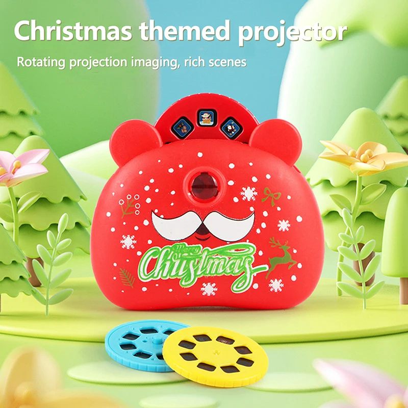 1 Set Cartoon Christmas Projector Camera Toys For Kids Christmas Gift Children Early Educational Sleep Story Projector Camera