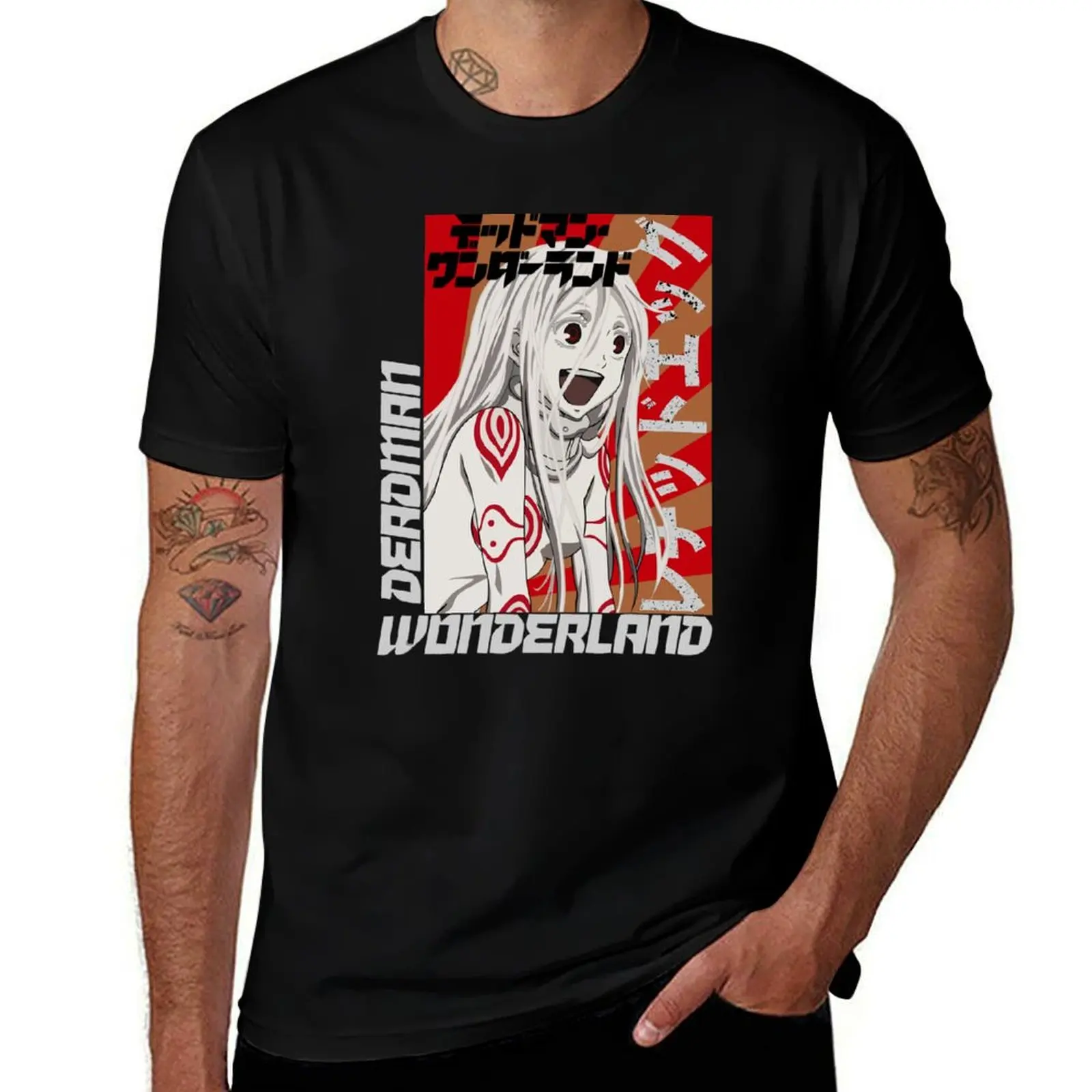 Camiseta Wonderland Shiro Deadman, estilo urbano, informal, de manga corta