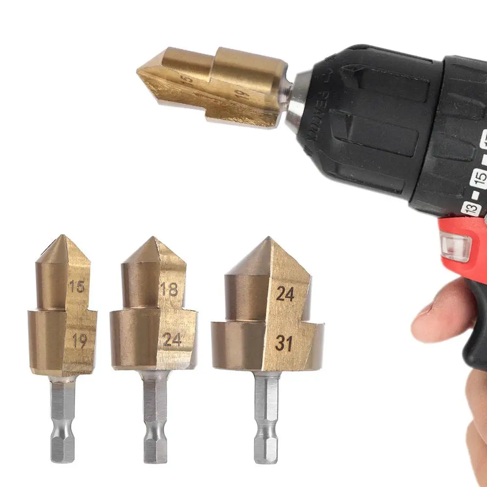 

PPR Water Pipe Fitting Reamer Hole Opening Punching Pipe Reaming Drill Bits 20/25/32 Hex Bit Powerful Plumbing Pipe Reamer