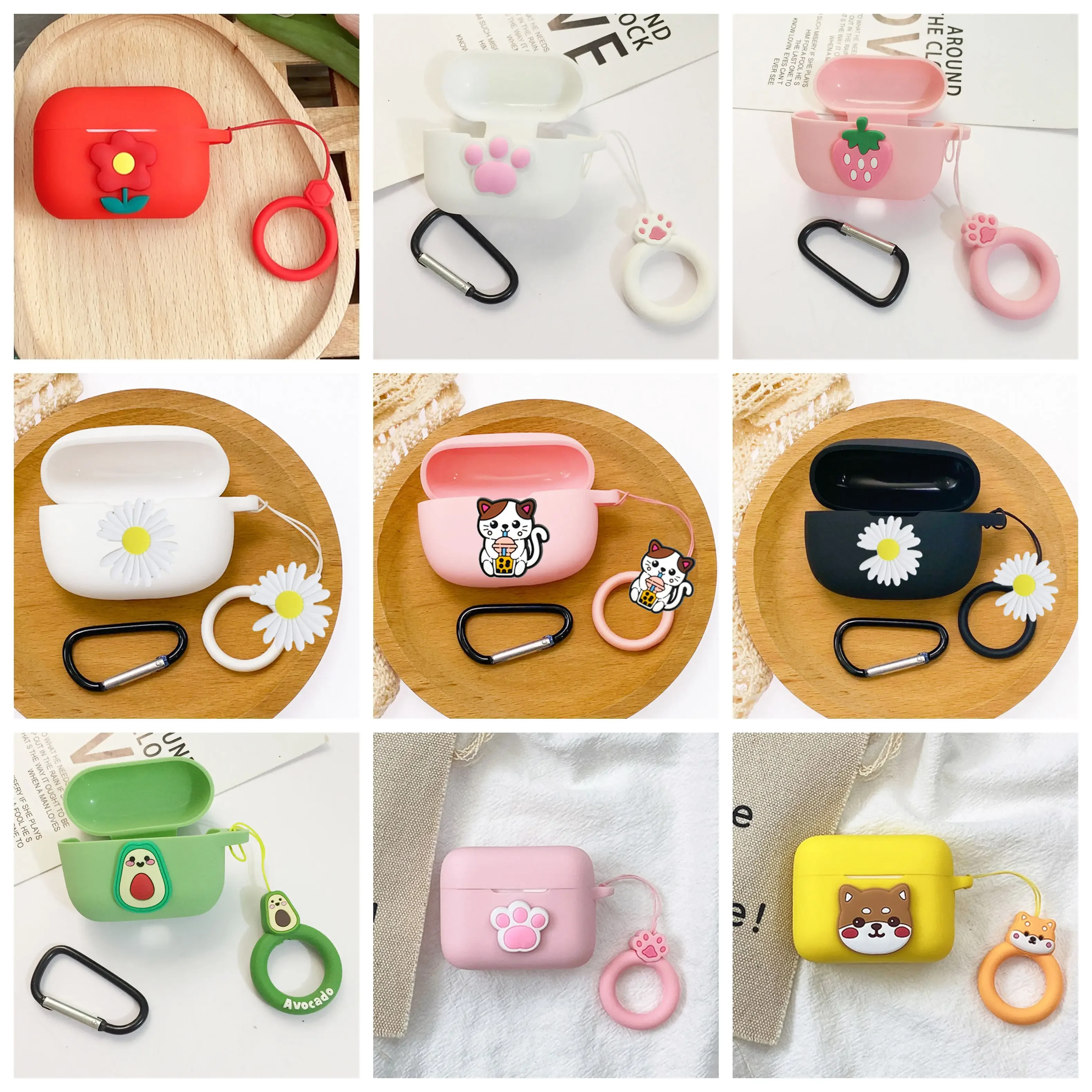 For Huawei FreeBuds Pro 4 /Pro3 /PRO2 Case Cute Cartoon / Flower Ring Earphone Silicone Cover Funda freeBuds Pro3