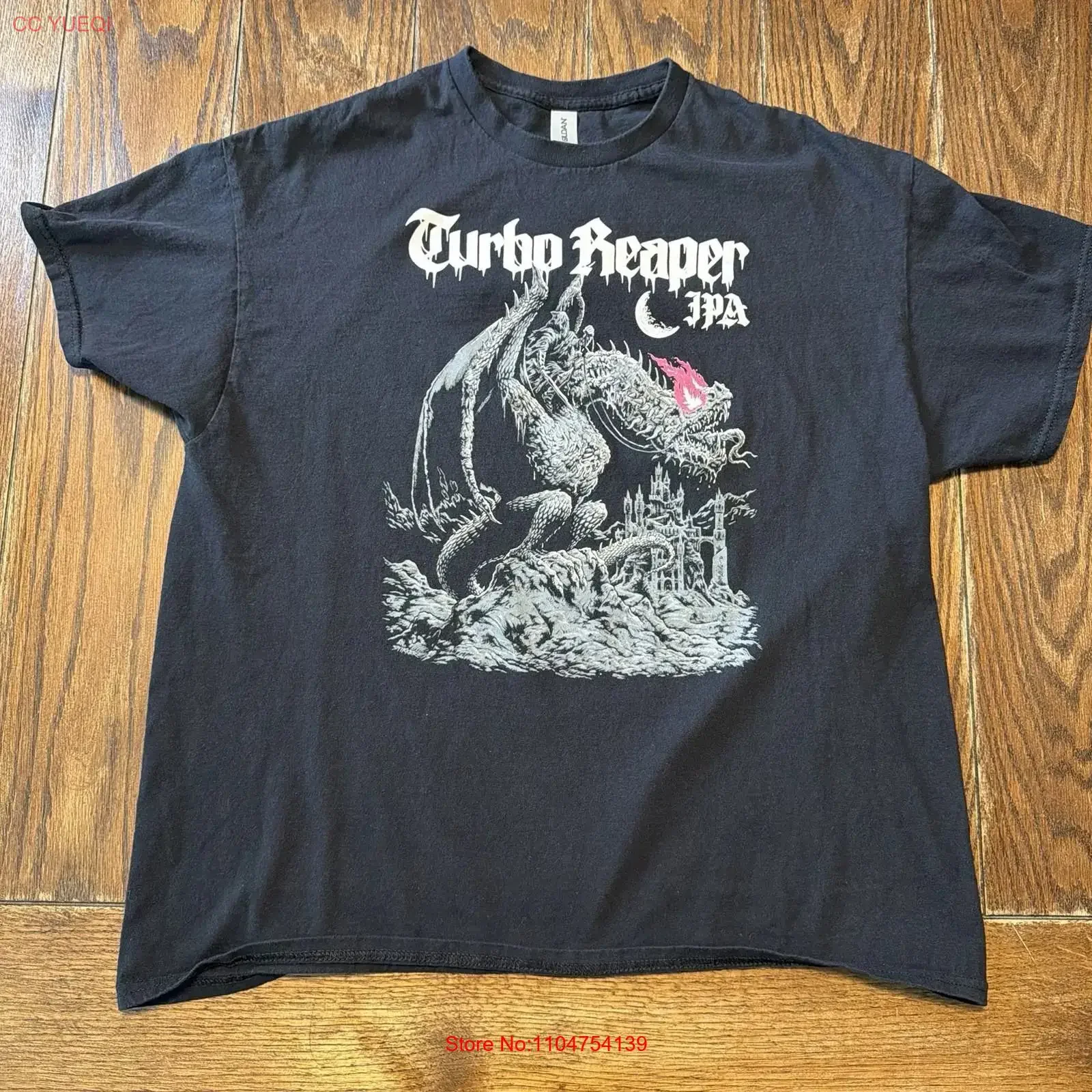 Three 3 Floyds Brewing Co Turbo Reaper IPA T Shirt XL Black Double Sided Beer vintage Washed Stylish designer clothes homme